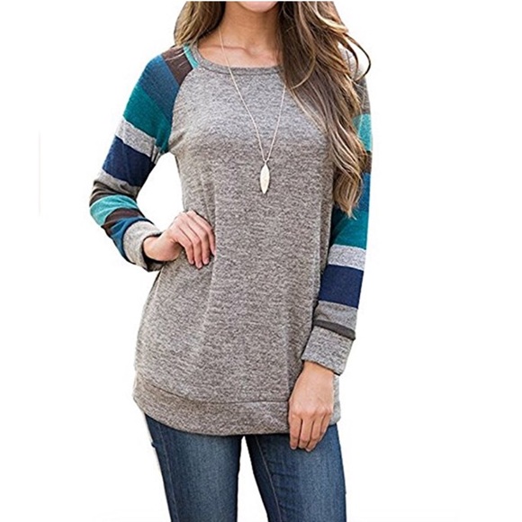Boutique Sweaters - Chic Colorblock Lightweight Tunic Sweater
